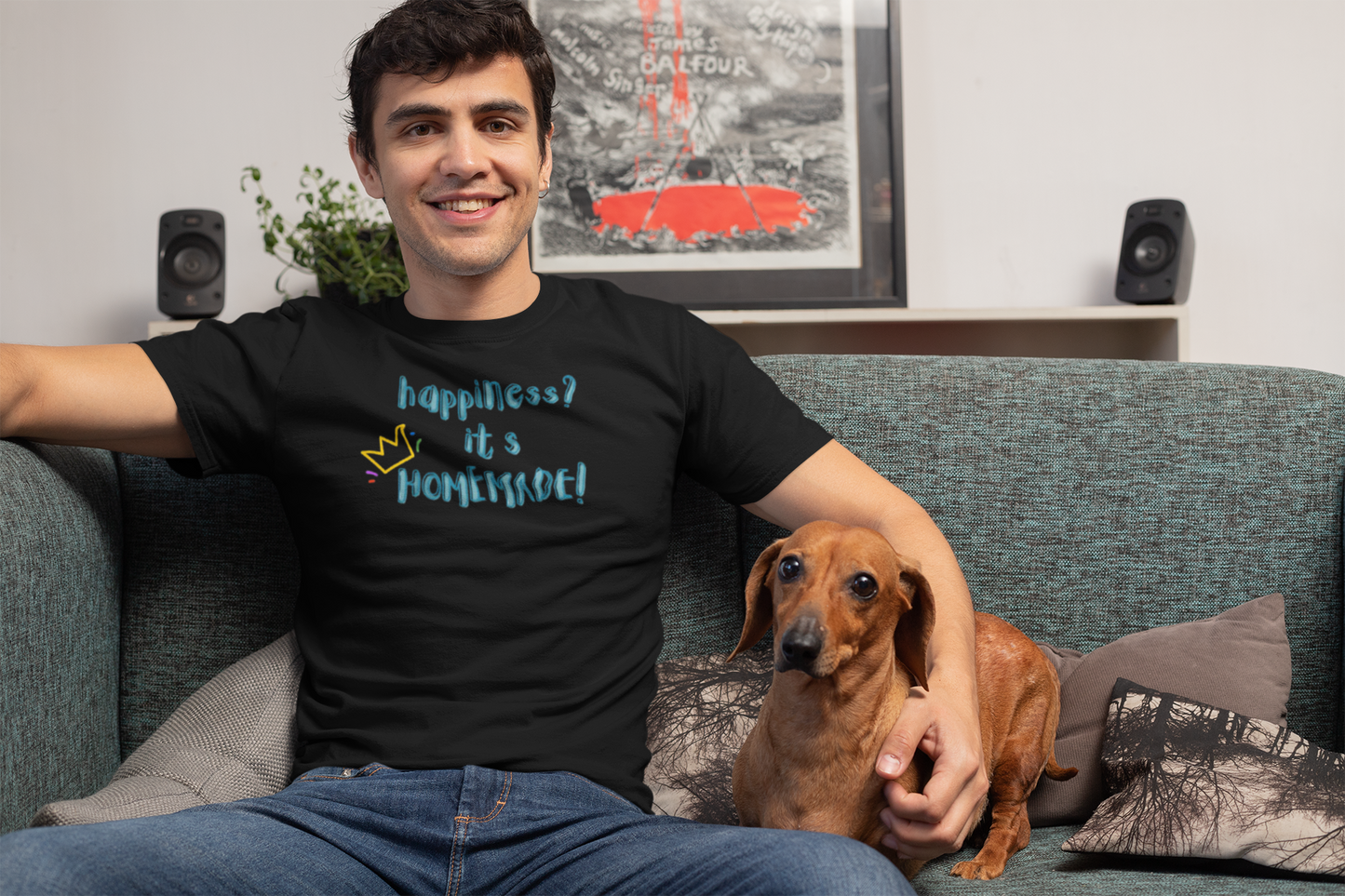 HAPPINESS IS HOMEMADE | UNISEX | REGULAR BIO WASH TEE