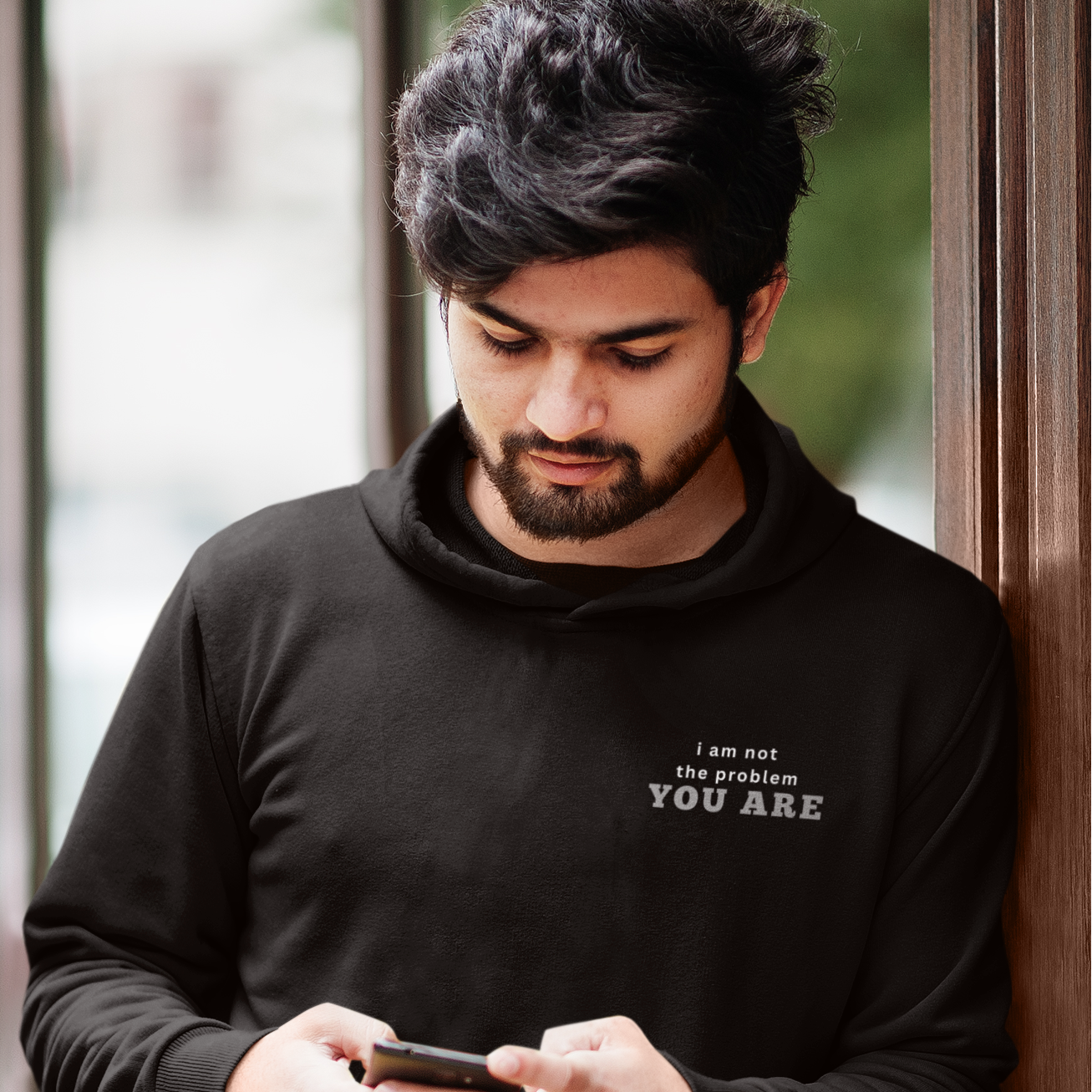 I am not  | Pullover Hoodie | Unisex | Black